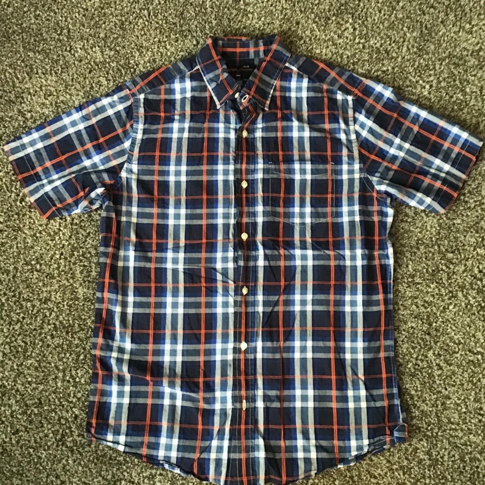 Gap Slim Fit Plaid Button Down With Pocket (L)